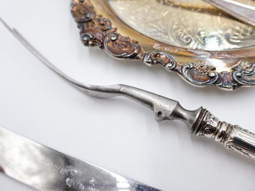 Collection of Silver Plated and Sterling Silver Handle Serving Utensils - 10