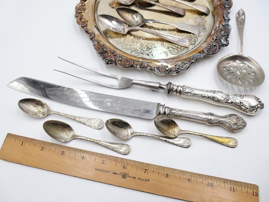 Collection of Silver Plated and Sterling Silver Handle Serving Utensils - 2