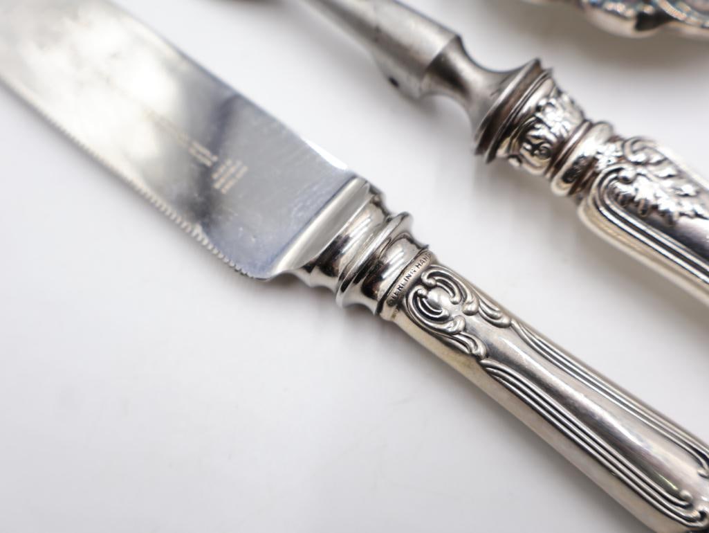 Collection of Silver Plated and Sterling Silver Handle Serving Utensils - 8