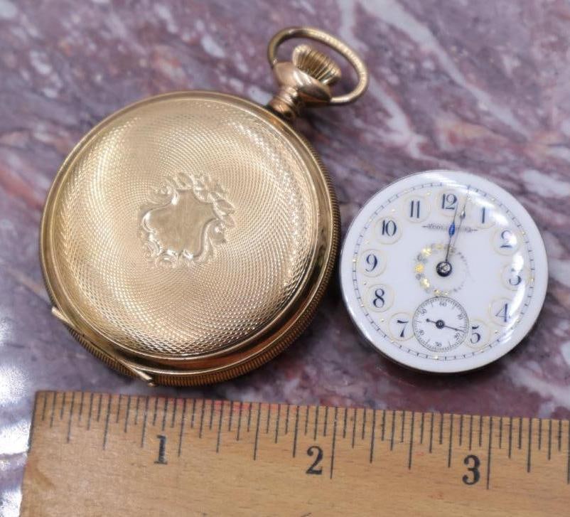 Antique Empty Pocket Watch Case and Watch Mechanism - 2