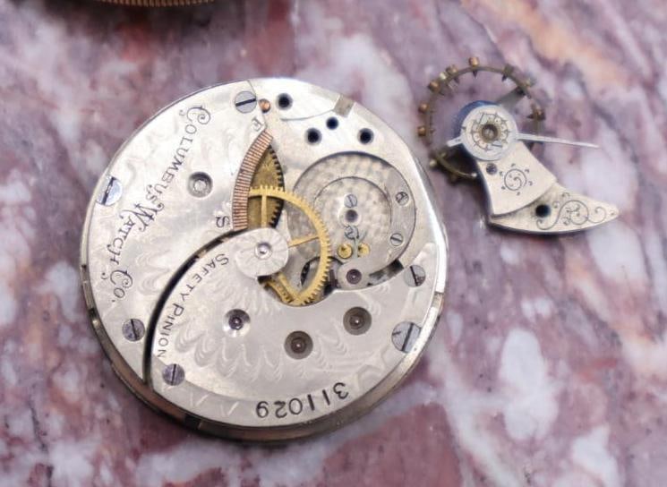 Antique Empty Pocket Watch Case and Watch Mechanism - 4