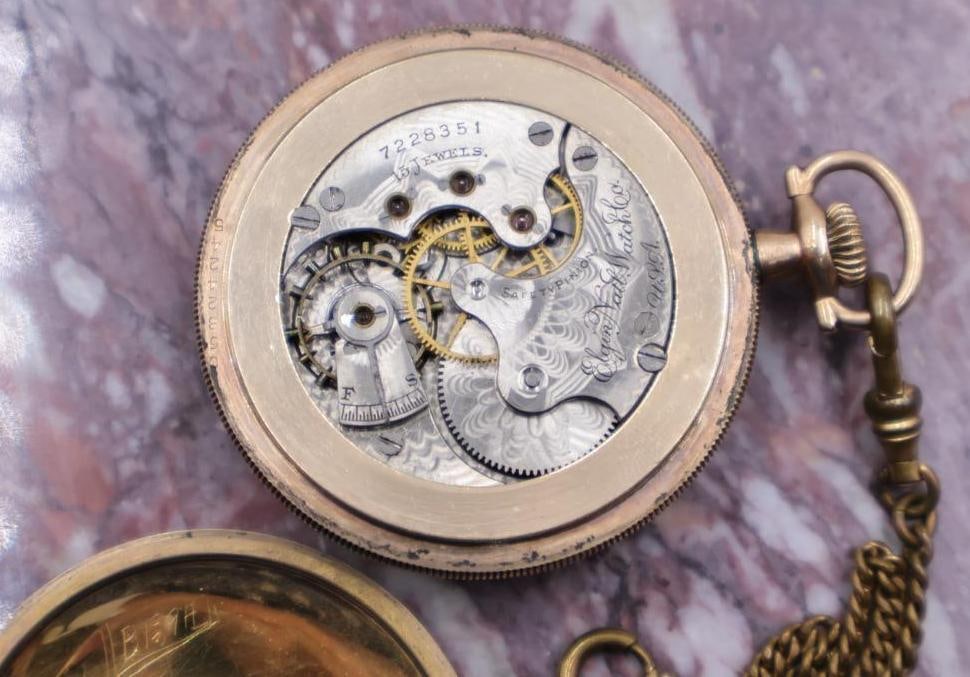 Antique Half Hunter Elgin Pocket Watch - 5
