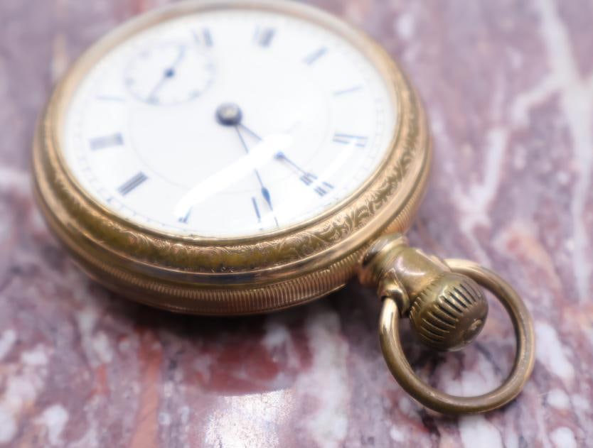 Antique Seth Thomas Railroad Open Pocket Watch - 4