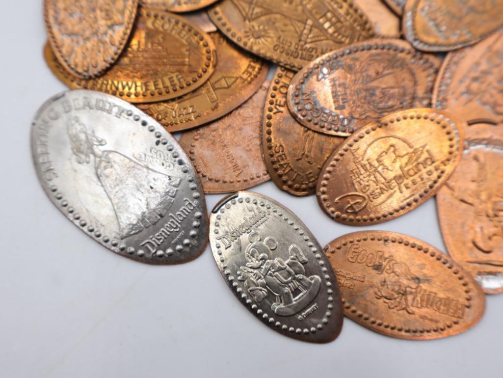 Collection of Stamped Flattened Pennies and More - 10
