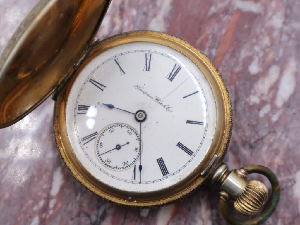 Antique Double Hunter Hampden Watch Co. Pocket Watch - 3