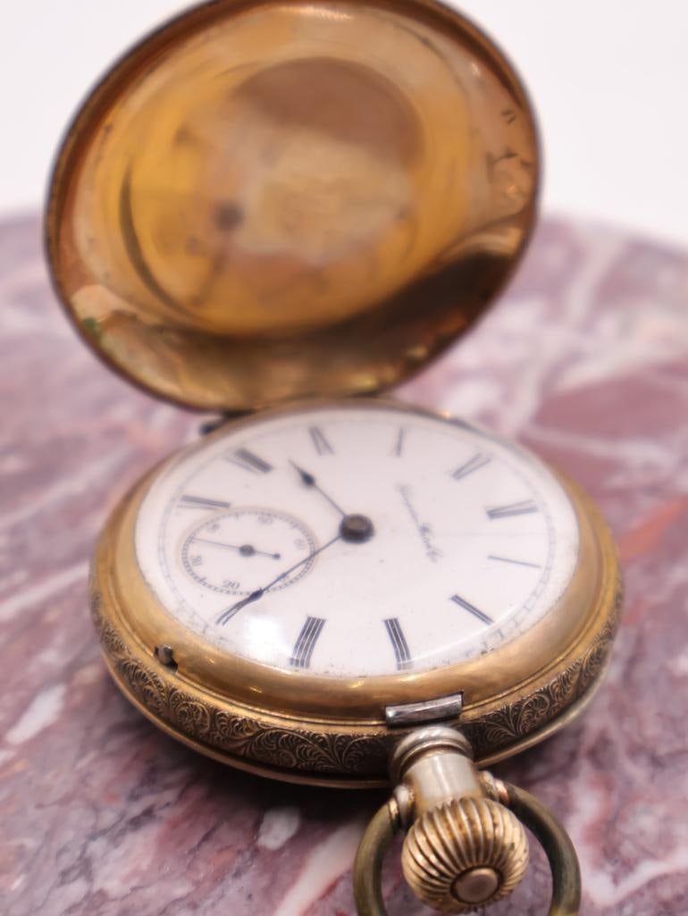 Antique Double Hunter Hampden Watch Co. Pocket Watch - 5