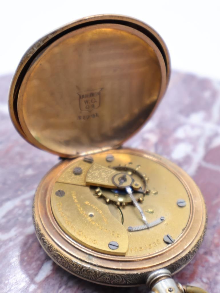 Antique Double Hunter Hampden Watch Co. Pocket Watch - 7