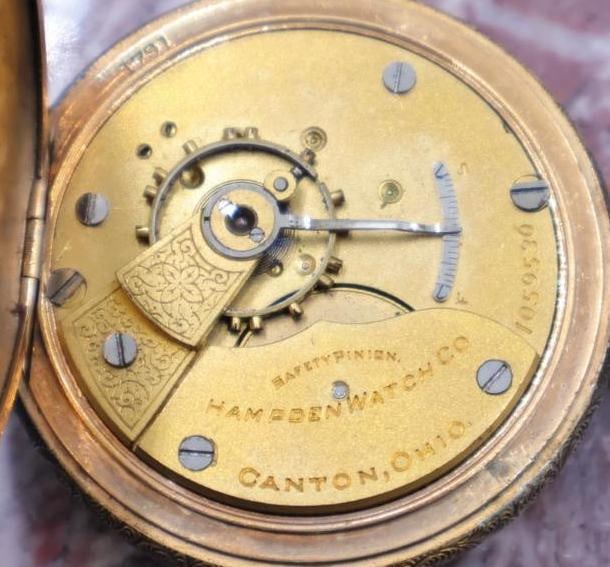 Antique Double Hunter Hampden Watch Co. Pocket Watch - 9