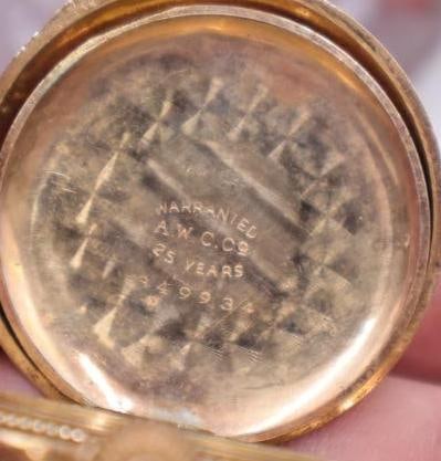 Antique Ornate Small Ladies Gold Filled Double Hunter Pocket Watch - 10