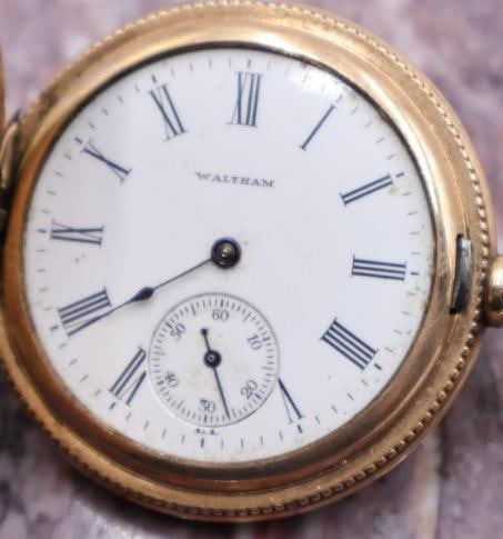 Antique Ornate Small Ladies Gold Filled Double Hunter Pocket Watch - 6