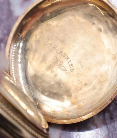 Antique Ornate Small Ladies Gold Filled Double Hunter Pocket Watch - 8