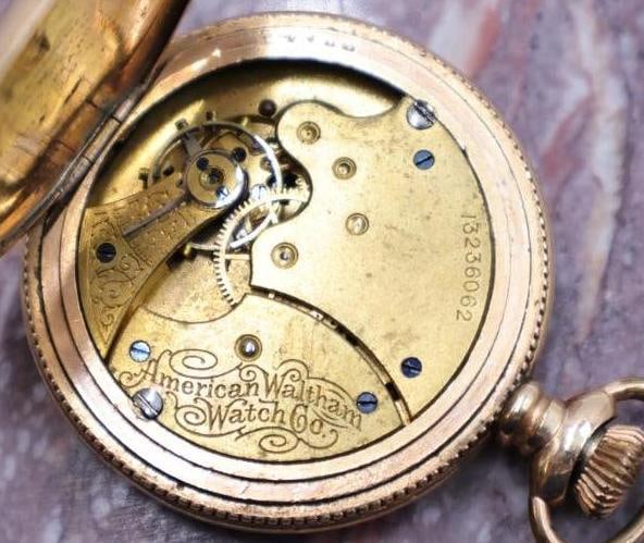 Antique Ornate Small Ladies Gold Filled Double Hunter Pocket Watch - 9