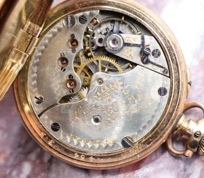 Antique Small Ladies Hampden Ornate Backed Pocket Watch - 9