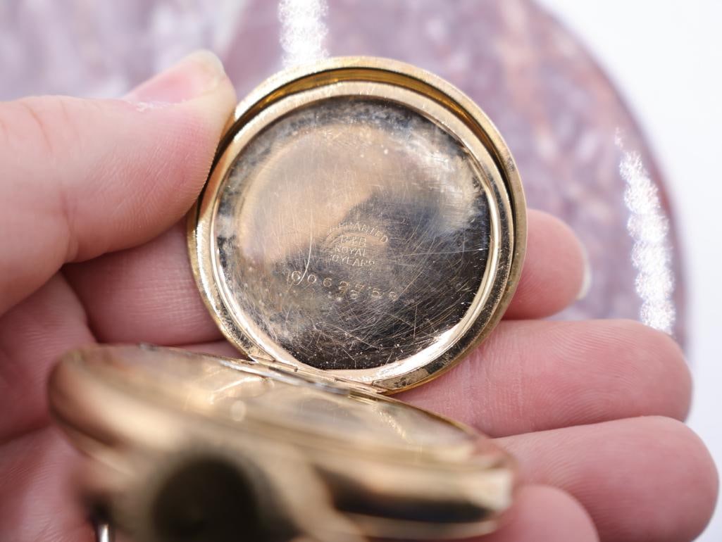 Antique Ladies Gold Filled Pocket Watch with Chain - 11