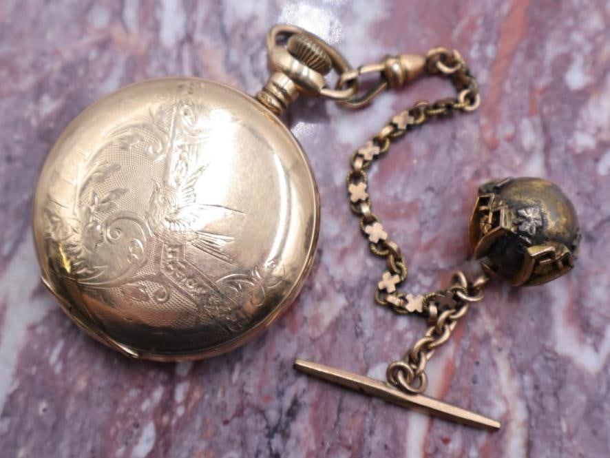 Antique Ladies Gold Filled Pocket Watch with Chain (1 of 11)