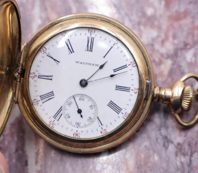 Antique Ladies Gold Filled Pocket Watch with Chain - 6