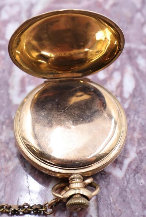 Antique Ladies Gold Filled Pocket Watch with Chain - 8