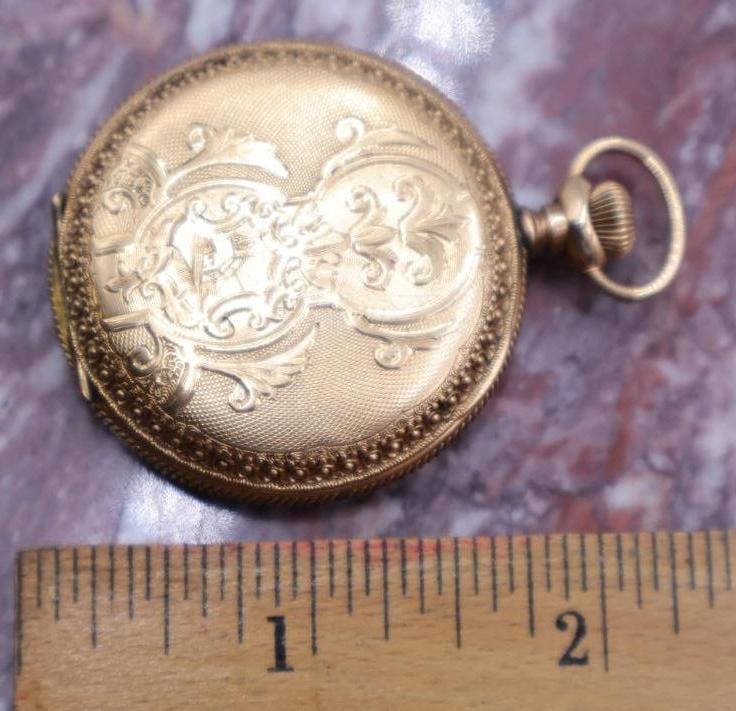 Antique Elgin Gold Plated Ornate Double Hunter Pocket Watch - 2