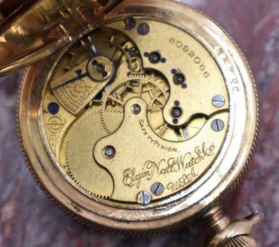 Antique Elgin Gold Plated Ornate Double Hunter Pocket Watch - 7