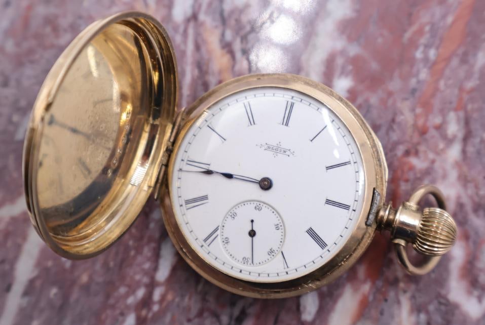 Antique Elgin Eloquent Double Hunter Pocket Watch - 4