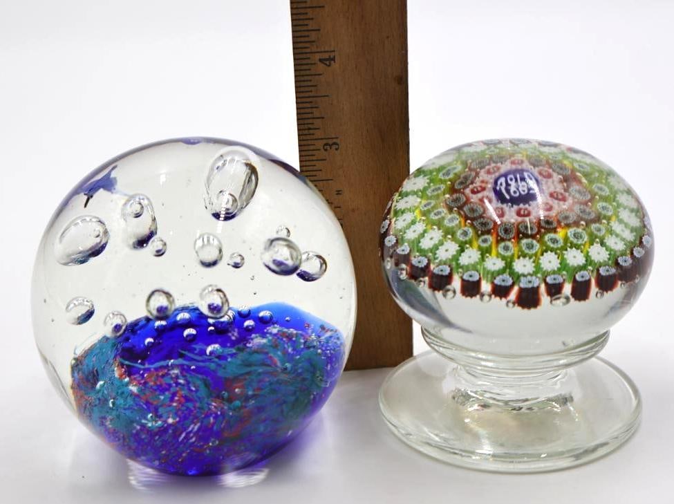 Two Vintage Glass Paperweights - 2