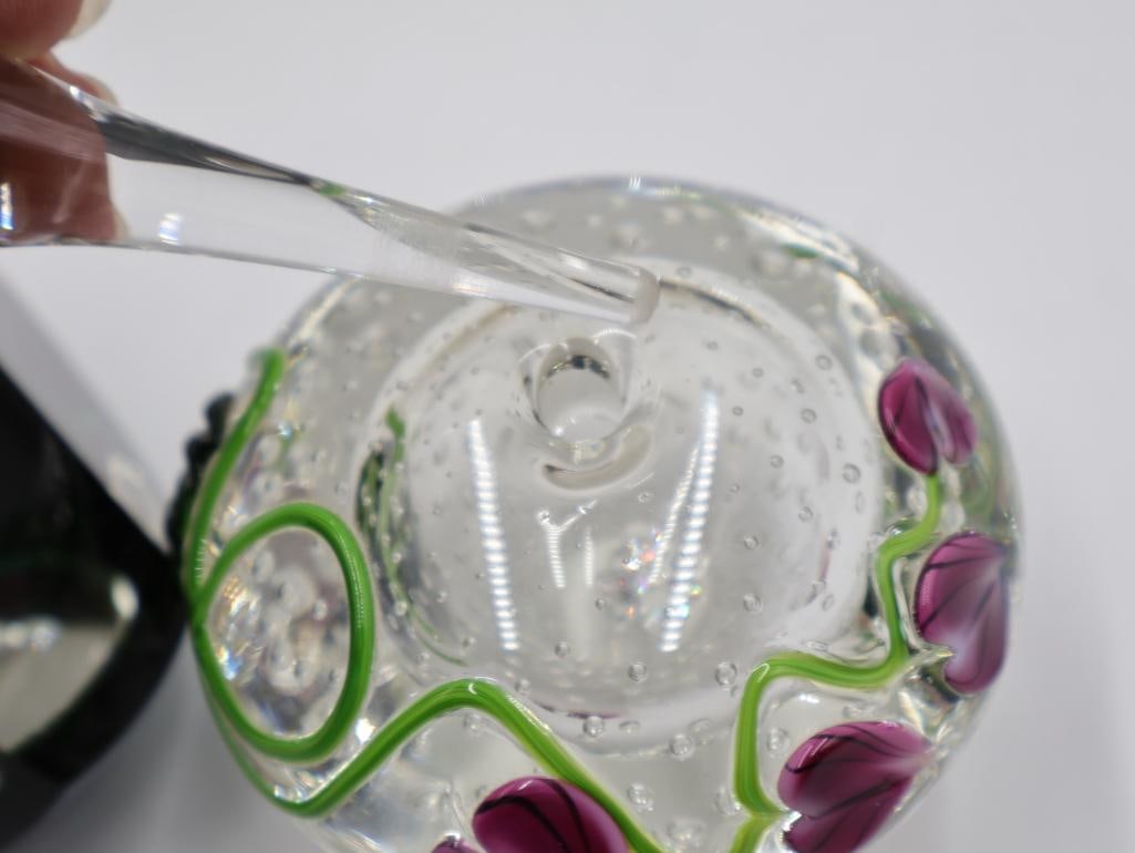 Artisan Glass Paperweight and Perfume Bottle - 3