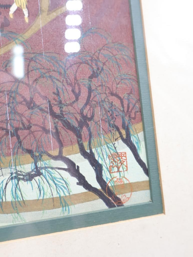 Set of Four Vintage Japanese Woodblocks by artist Ohno Bakuf - 14