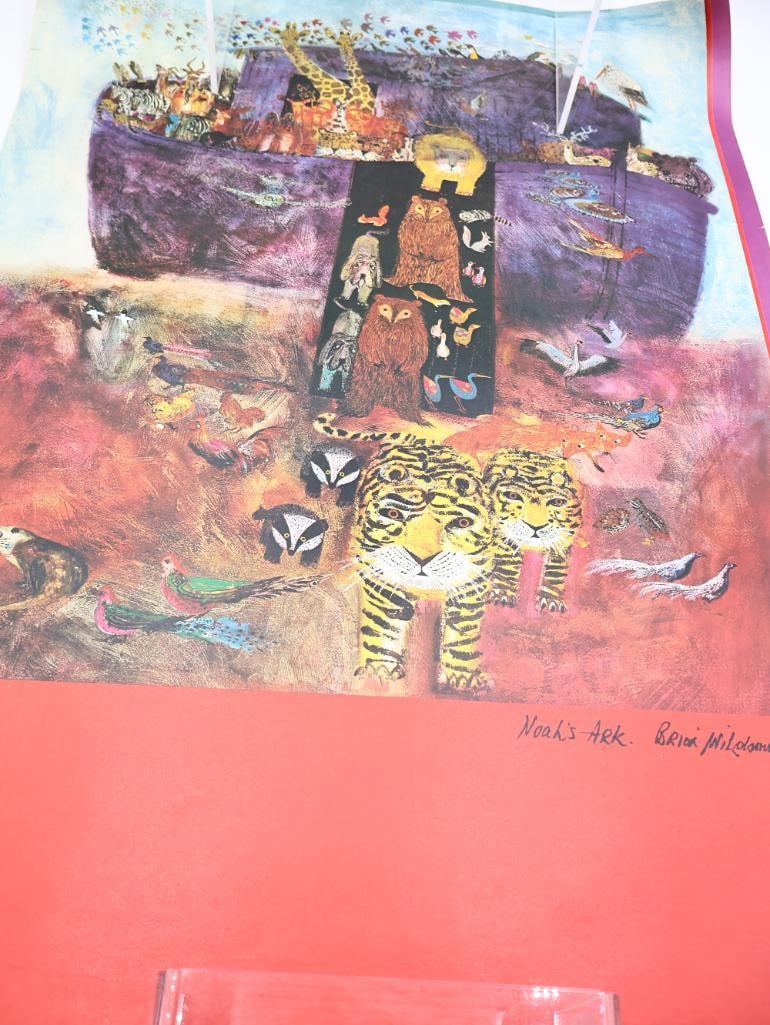 Four Brian Wildsmith Posters: Please see all photos for conditions, Noah's Ark, Sleeping Beauty, Aladdin, and The Snow Queen