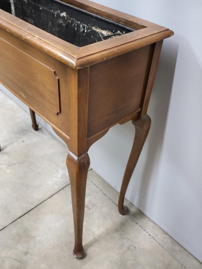 Vintage Wood Queen Anne-Style Wood Plant Stand - 5