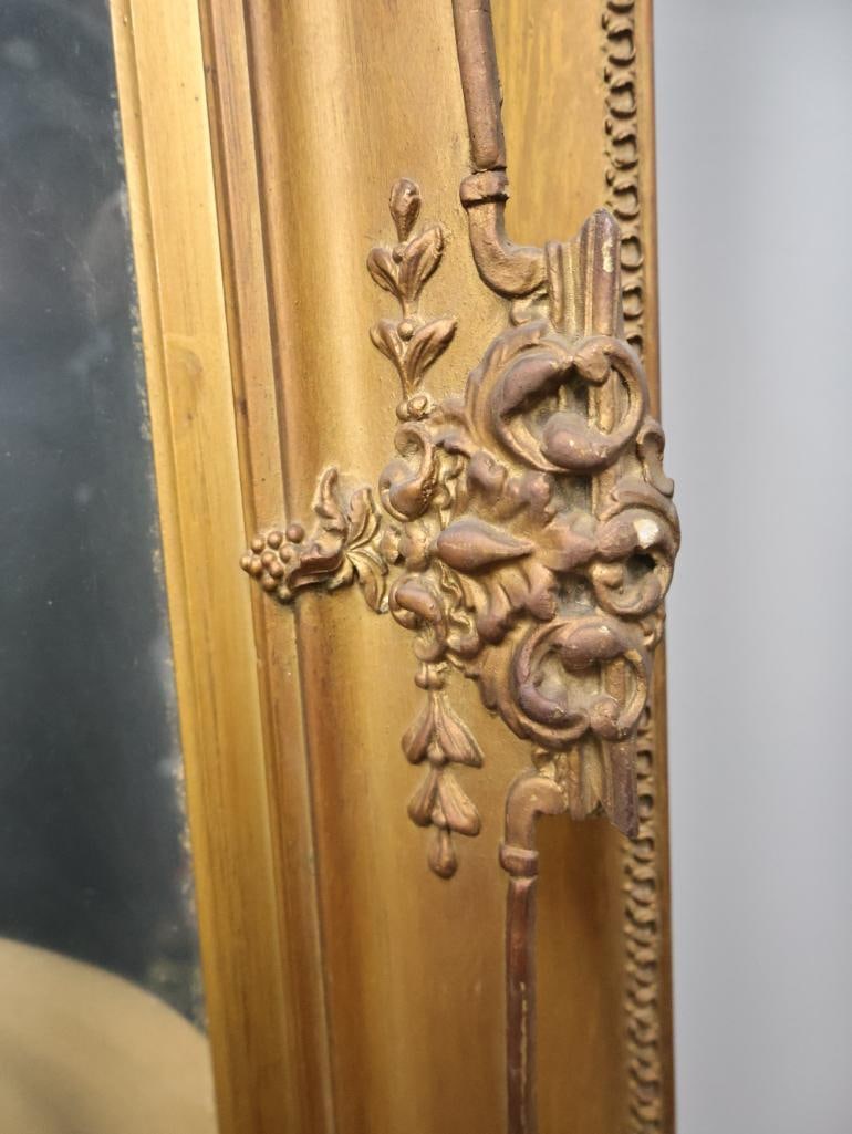 Antique 1910 Girl Crayon Portrait in Gilded Antique Frame - 10