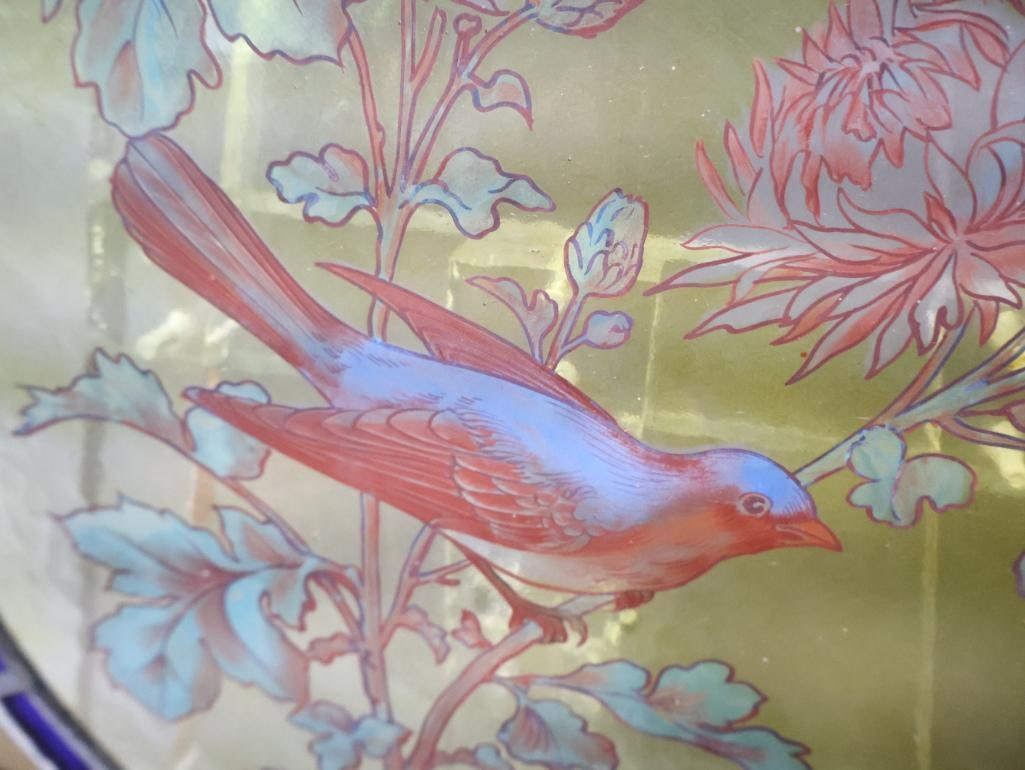 Lovely Antique Painted Bird Stained Glass Leadlight Window - 15