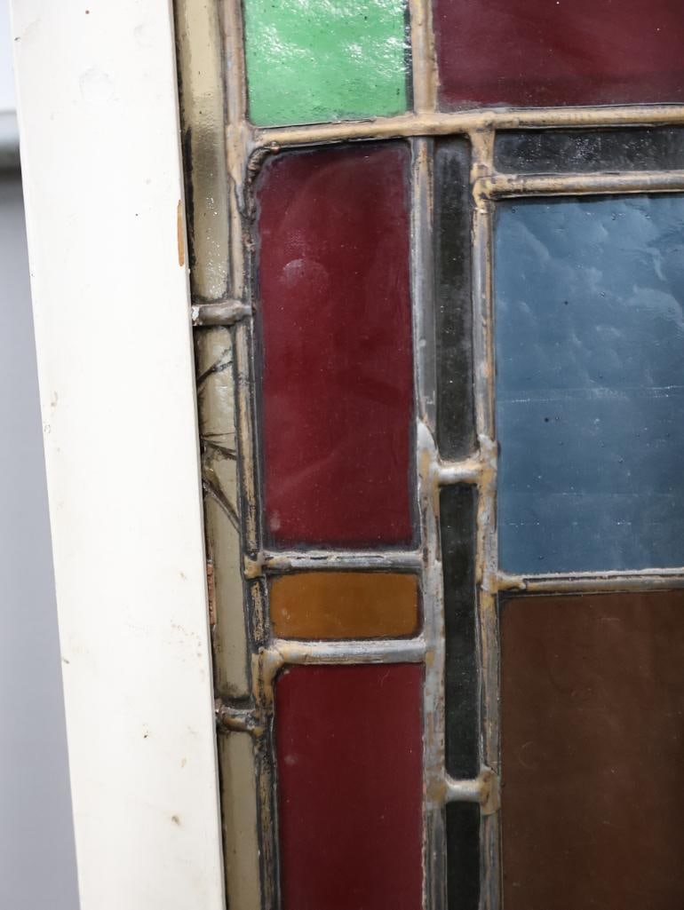 Lovely Antique Painted Bird Stained Glass Leadlight Window - 8