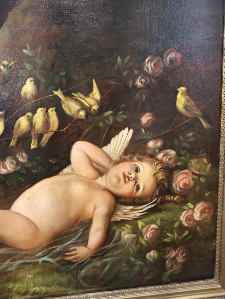 Antique Painting of "Le reveil de l'Amour" (The Awakening of Love) - 3