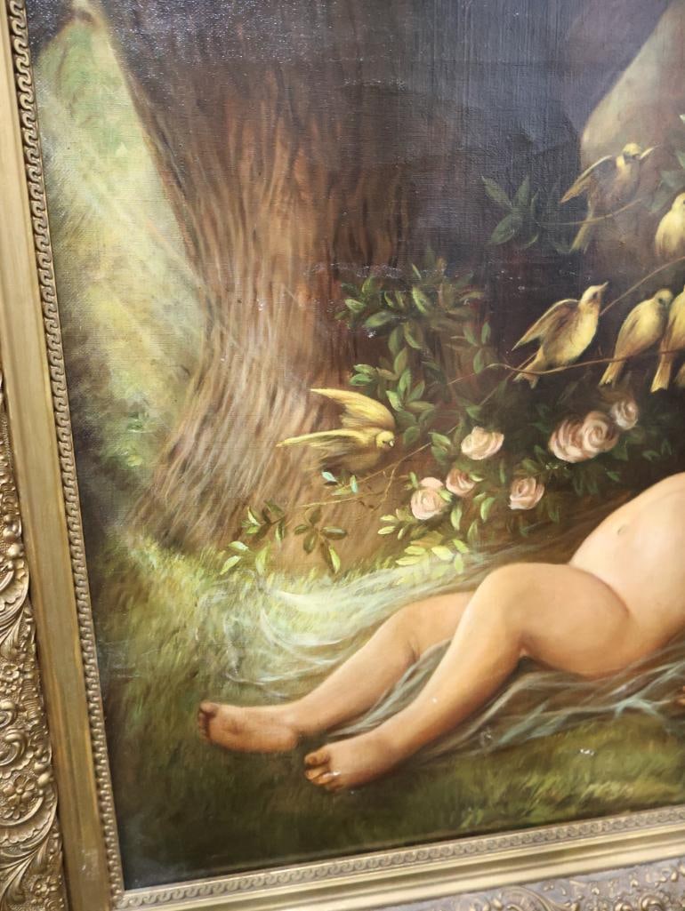 Antique Painting of "Le reveil de l'Amour" (The Awakening of Love) - 4