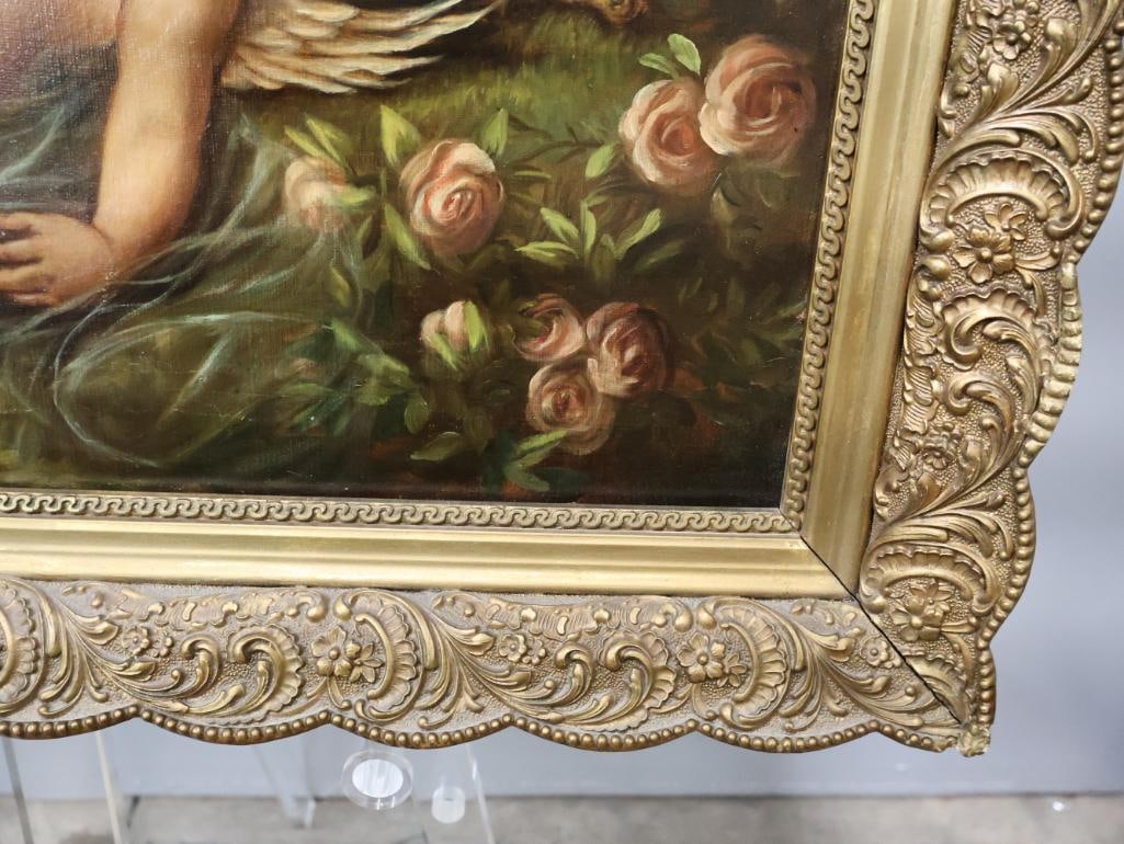 Antique Painting of "Le reveil de l'Amour" (The Awakening of Love) - 7