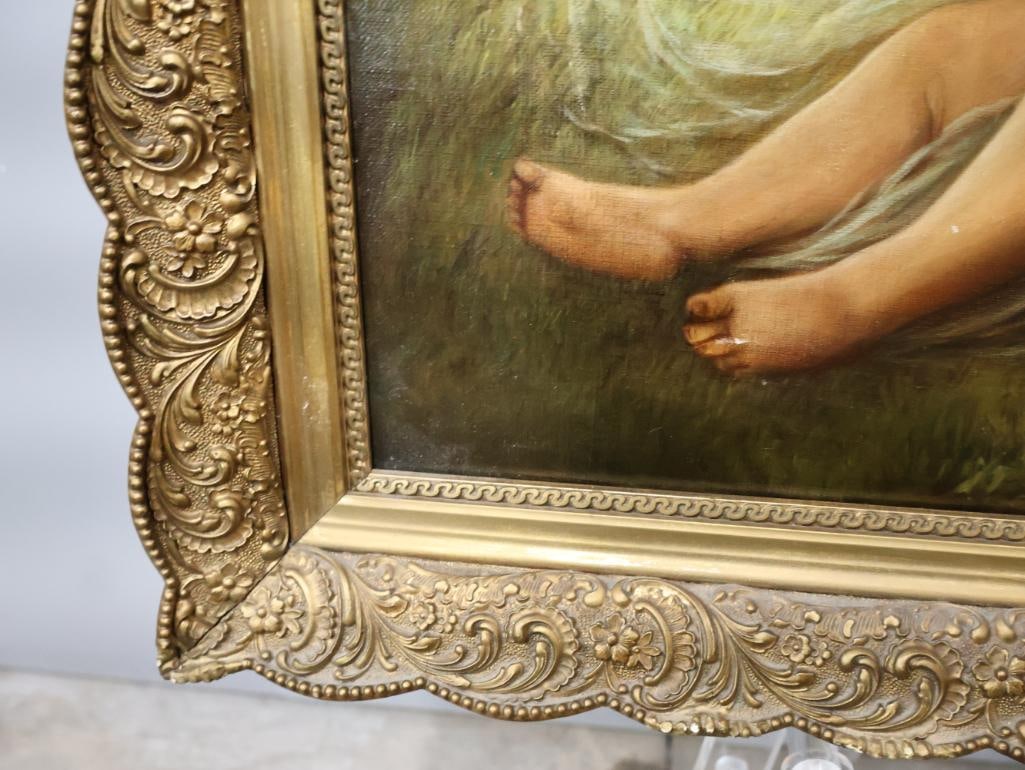 Antique Painting of "Le reveil de l'Amour" (The Awakening of Love) - 8