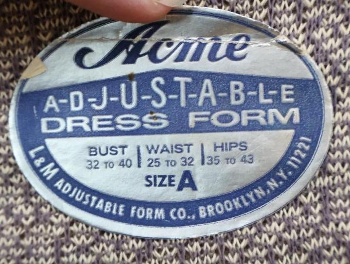 Vintage ACME Adjustable Dress Form - 3