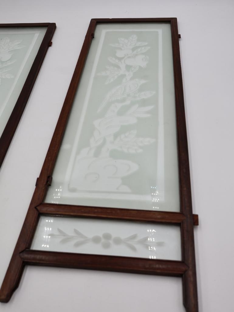 Pencil Signed Bird Drawing Print and Two Glass Screen Pieces - 20