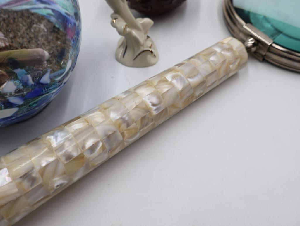 Extra Large Mother of Pearl Magnifying Glass and Nautical Decor - 4