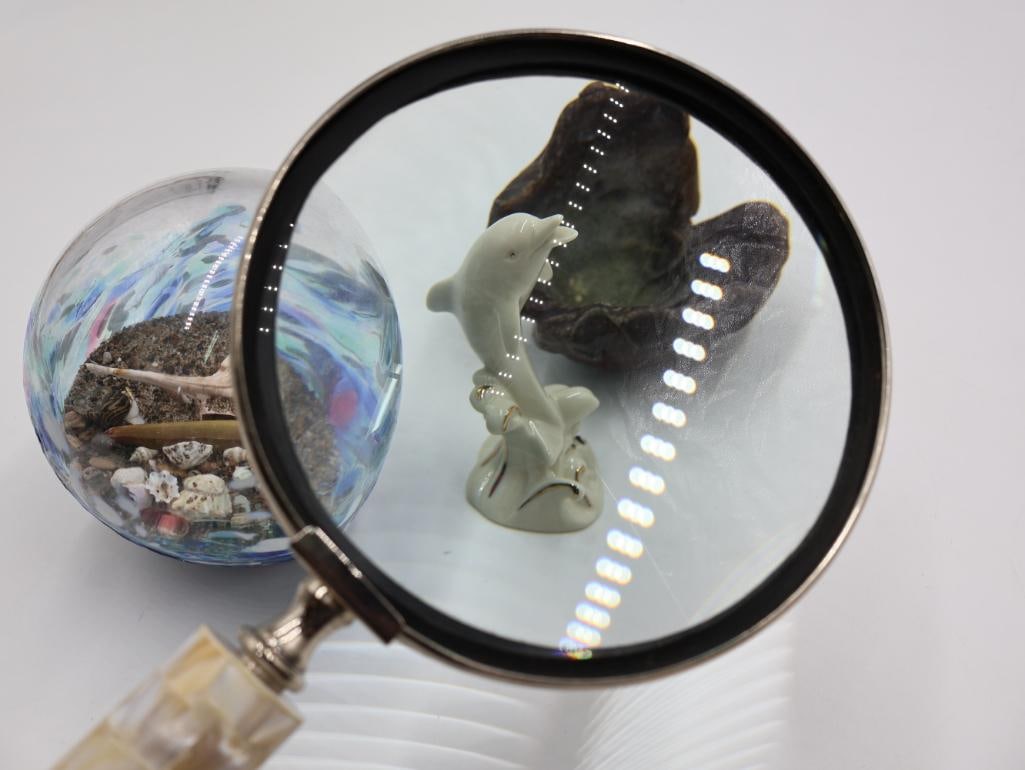 Extra Large Mother of Pearl Magnifying Glass and Nautical Decor - 5