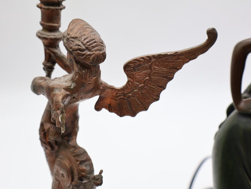Vintage Mermaid Candle Holder and Lighted Ornate Mirror - 5