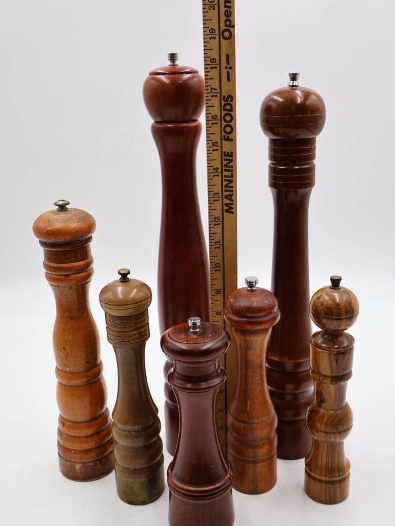 Collection of Wood Salt and Pepper Grinders - 2