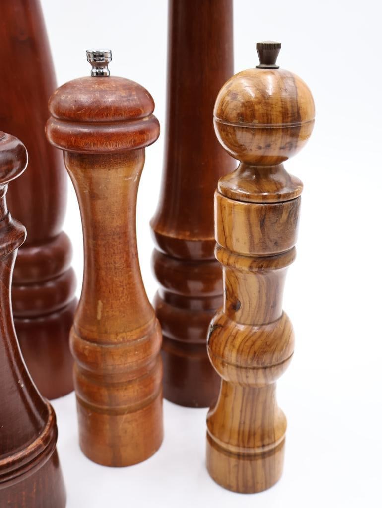 Collection of Wood Salt and Pepper Grinders - 4