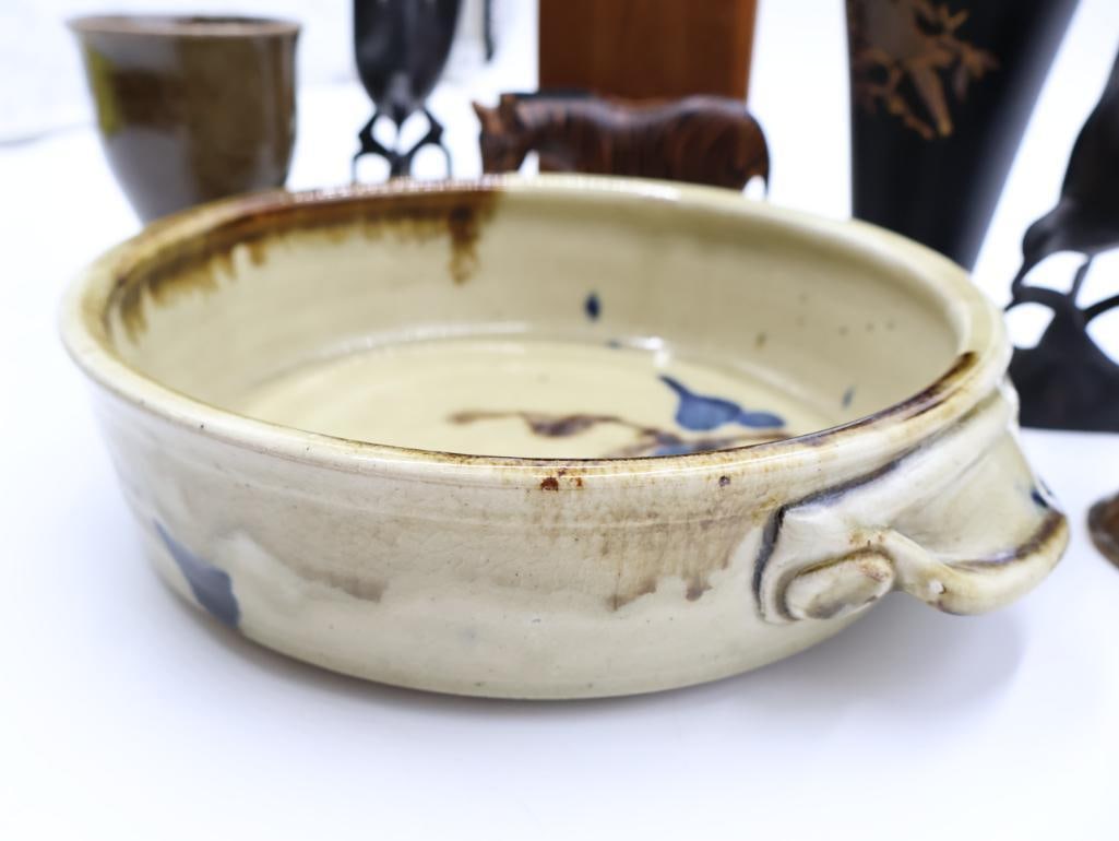 Vintage Stoneware and Wood Decor - 3