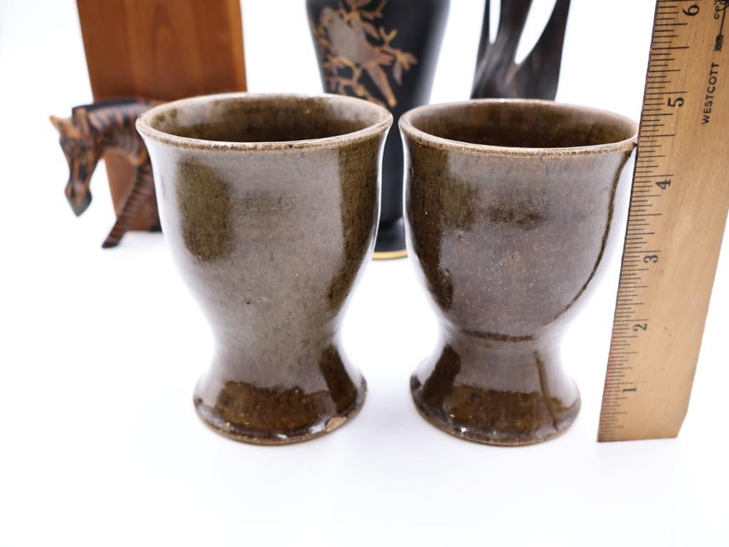 Vintage Stoneware and Wood Decor - 5