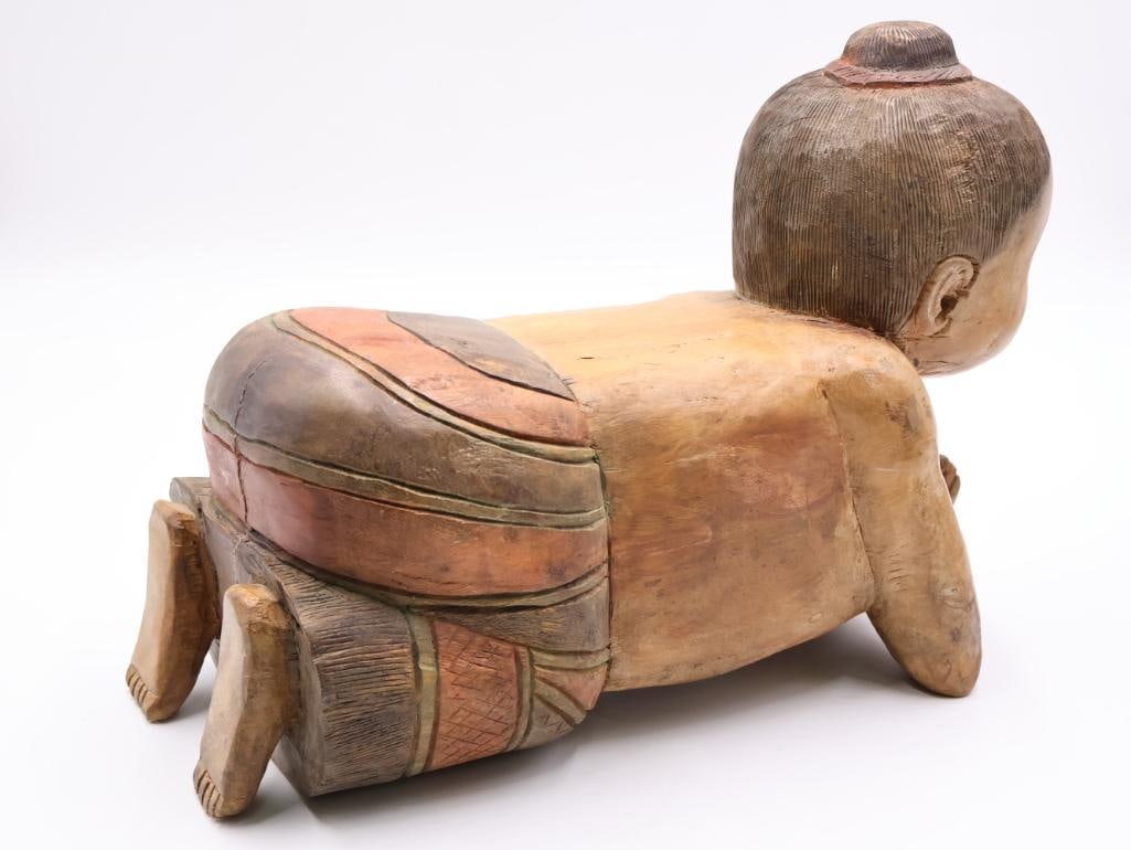 Reproduction Wood Girl Opium Pillow - 6