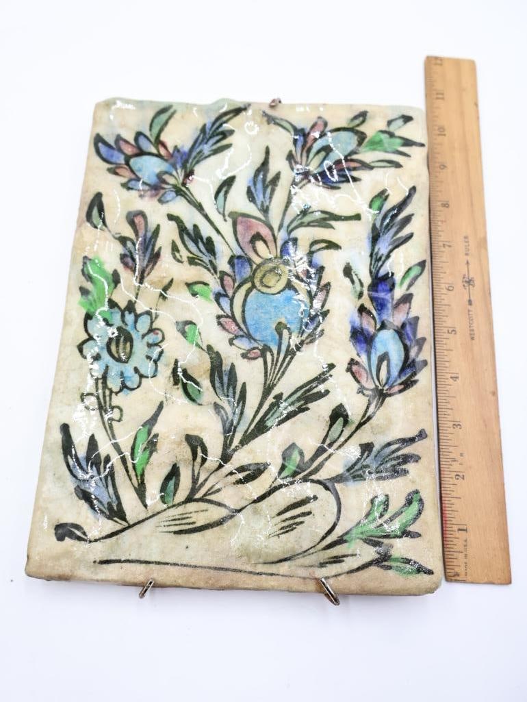 Antique Persian Qajar Style Glazed Ceramic Tiles - 6