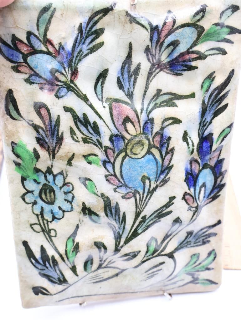 Antique Persian Qajar Style Glazed Ceramic Tiles - 7