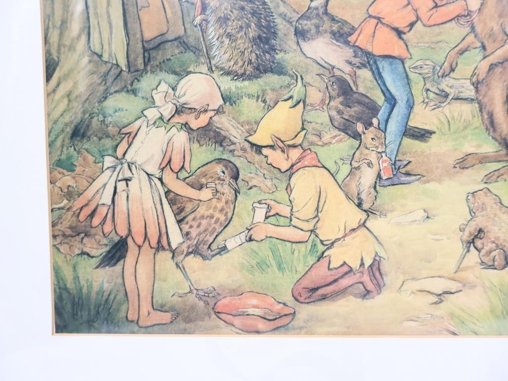 Floral Framed Vintage 'Woodland Hospital' Print by Margaret Winifred Tarrant - 5