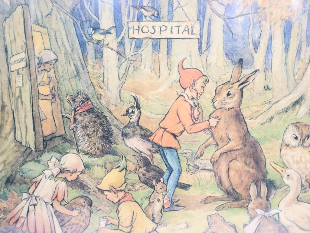 Floral Framed Vintage 'Woodland Hospital' Print by Margaret Winifred Tarrant - 6